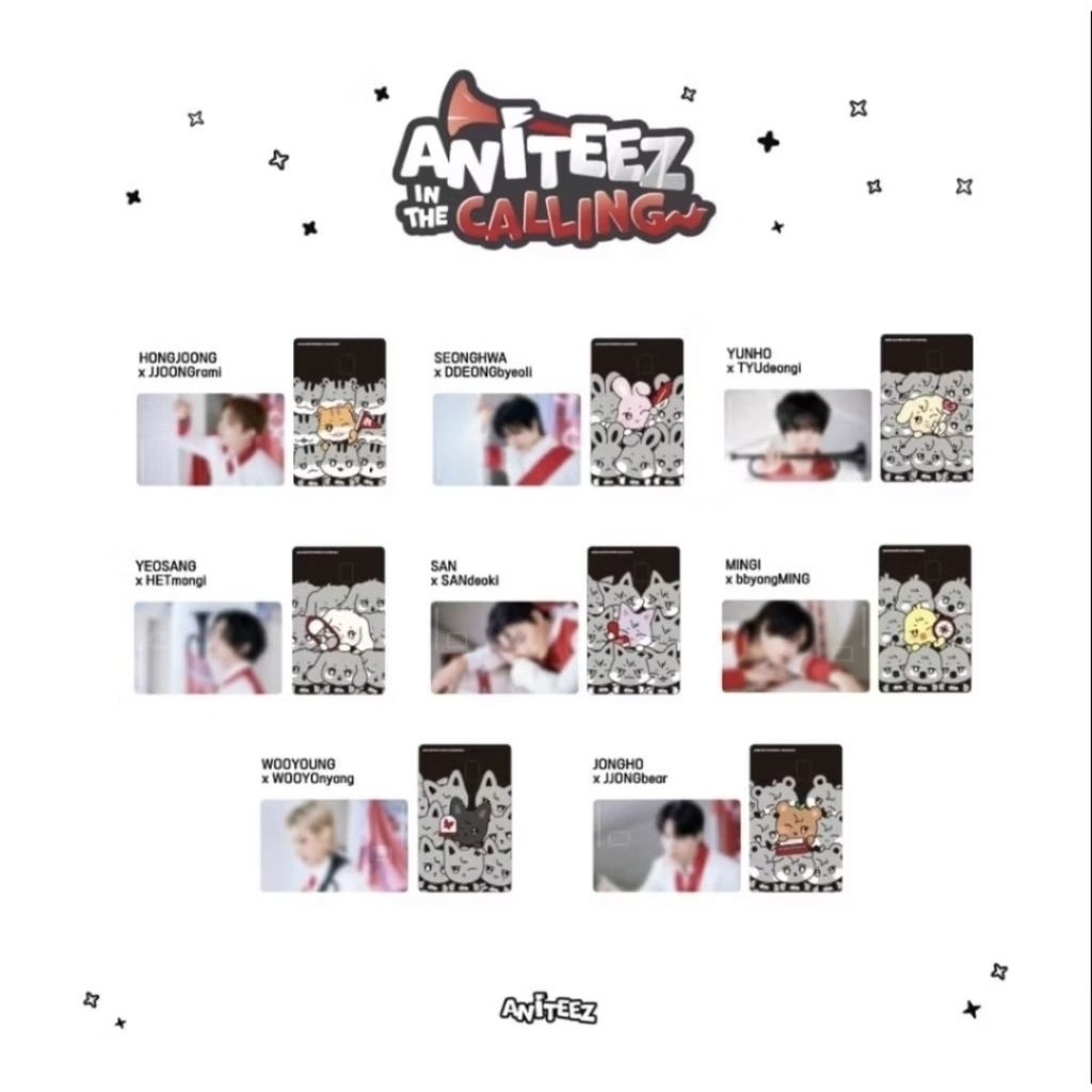 กทม. ส่งด่วน พร้อมส่ง ATEEZ × ANITEEZ IN THE CALLING CARD COVER STICKET SET สติ๊กเกอร์ติดบัตร