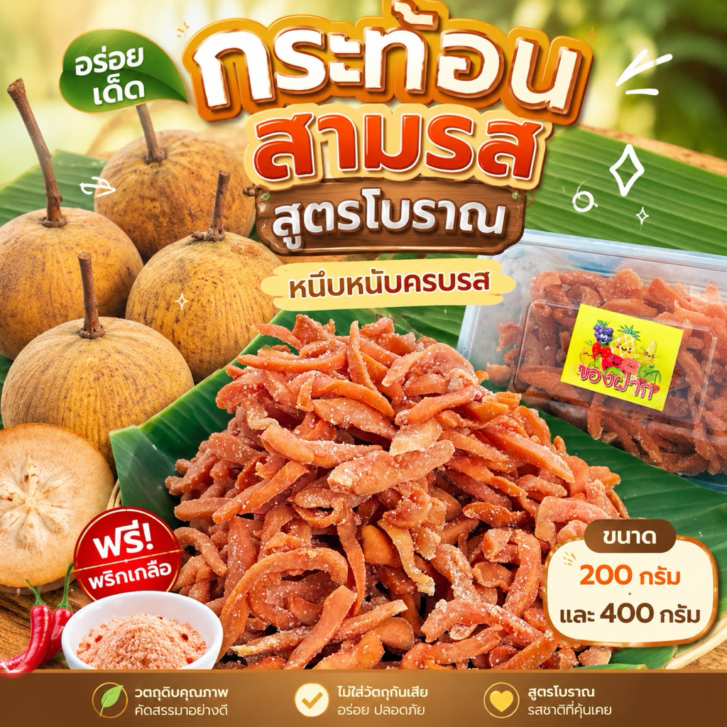 กระท้อน3รส หนึบหนับ เคี้ยวเพลิน เปรี้ยวๆหวานๆ