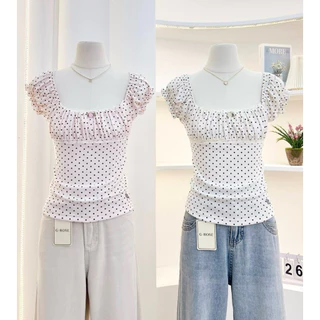 G-rose เสื้อแขนตุ๊กตา ย่นอก แต่งขอบลูกไม้ 💕