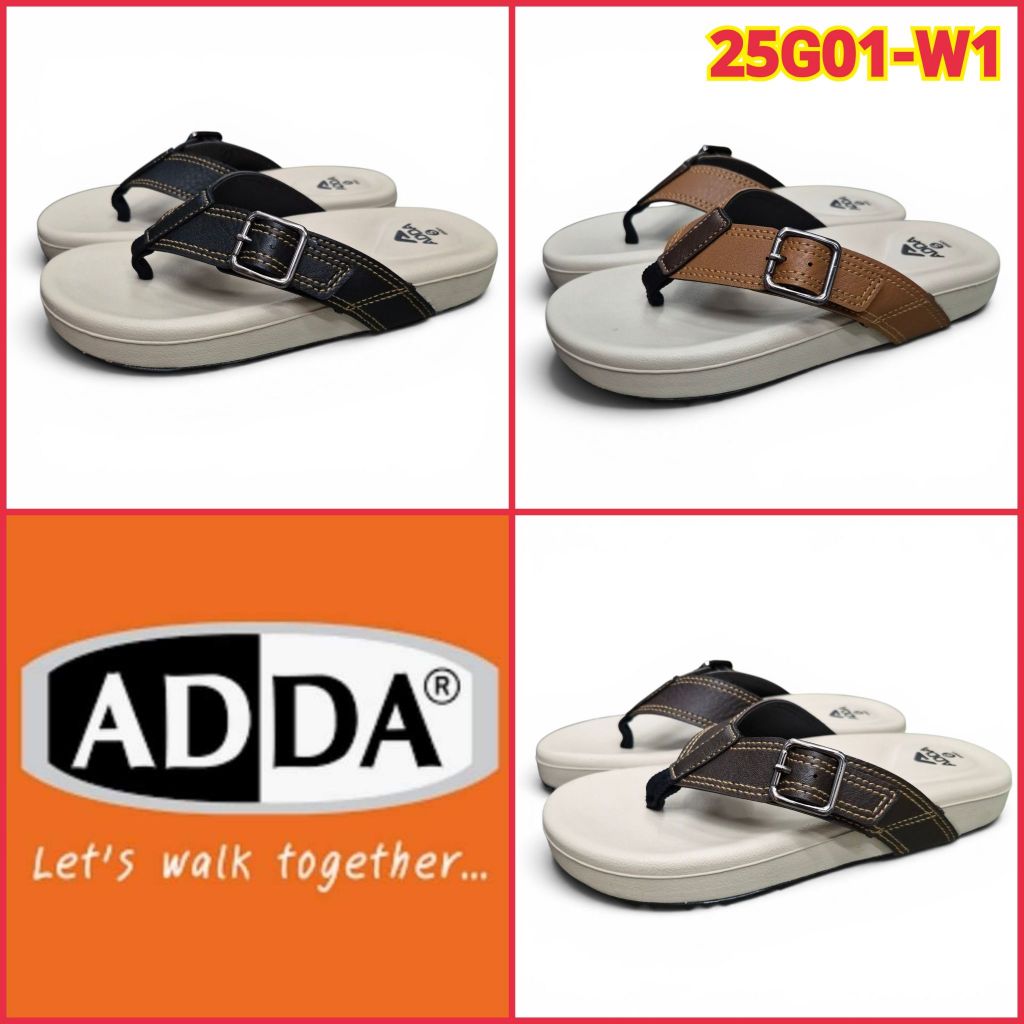 ADDA 25G01-W1 รองเท้าแตะหนีบหญิง ไซส์ 4-7 พื้นนุ่มสบายเท้า