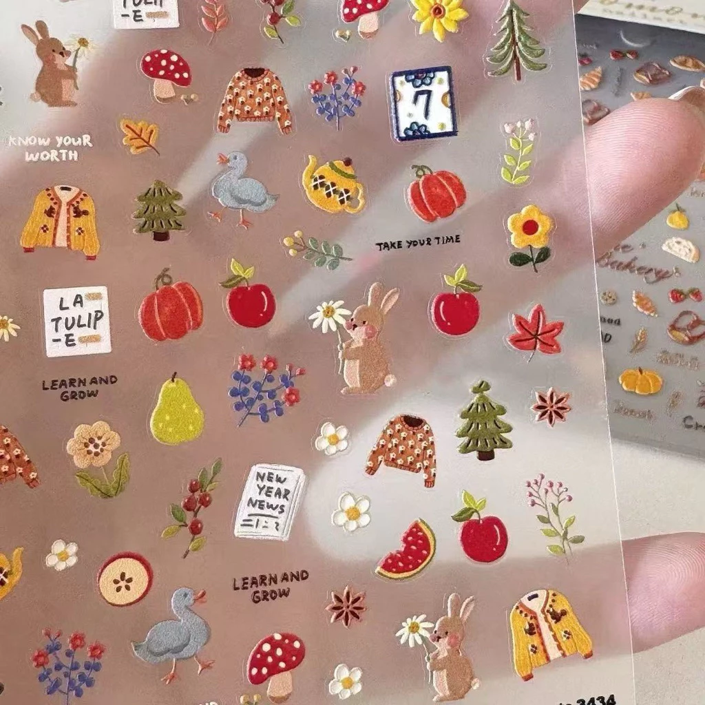 สติกเกอร์ติดหน้าเล็บ5D ติดของอเนกประสงค์ ภาพนูน ลายน่ารัก สินค้าพร้อมส่ง