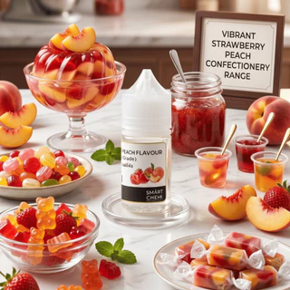 กลิ่นผสมอาหารเข้มข้น กลิ่นสตรอเบอร์รี่พีช ( Strawberry Peach) Flavour, ละลายน้ำ ( Water Soluble ) 30 g, 100 g