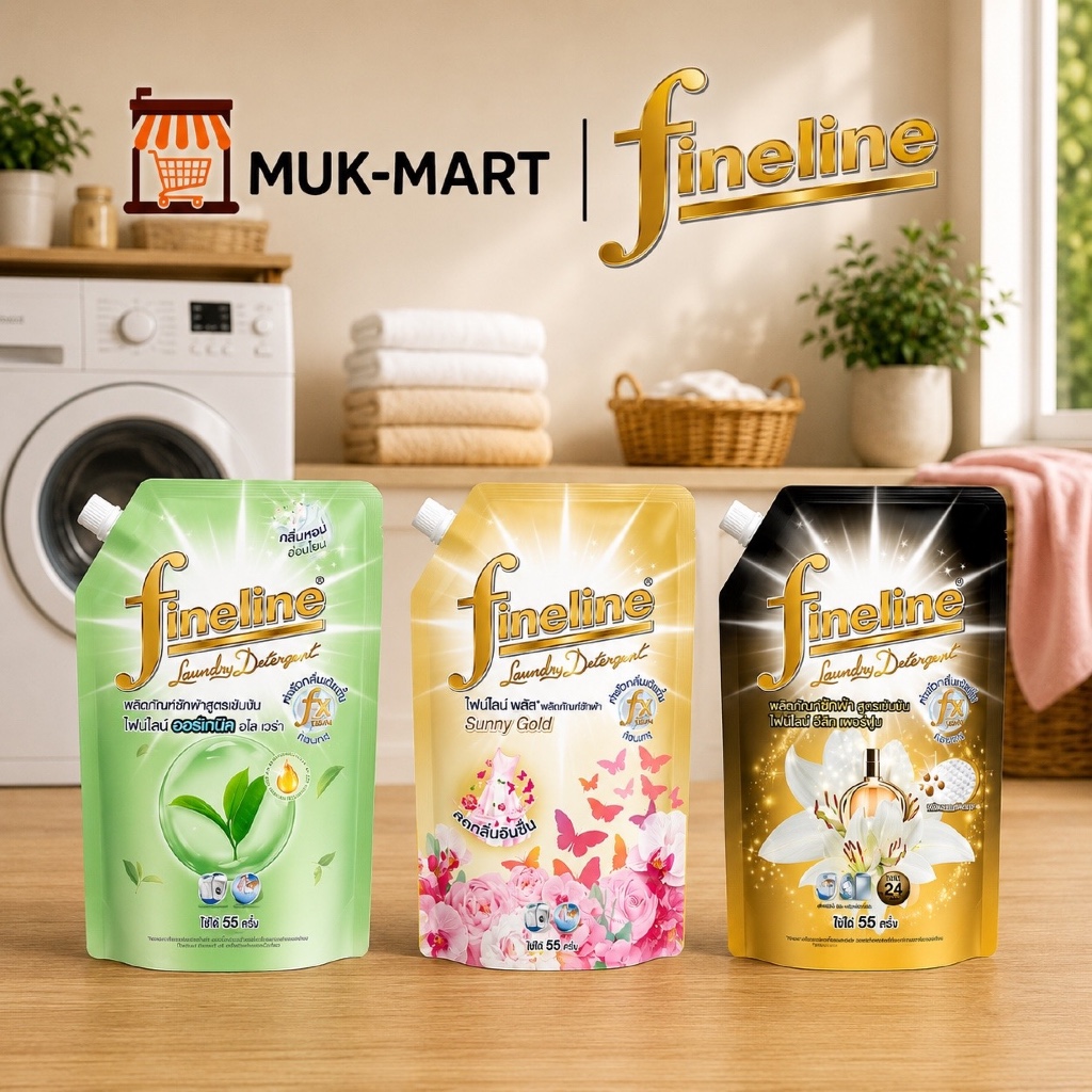 Fineline น้ำยาปรับผ้านุ่ม 550ML Aloe Vera | Sunny Gold | Deluxe Perfume