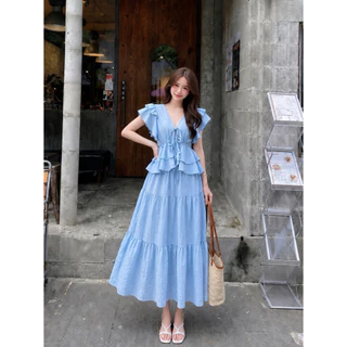 🐇Rosalie Dress ชุดเซ็ต 2 ชิ้น เสื้อแขนระบาย+กระโปรงยาว
