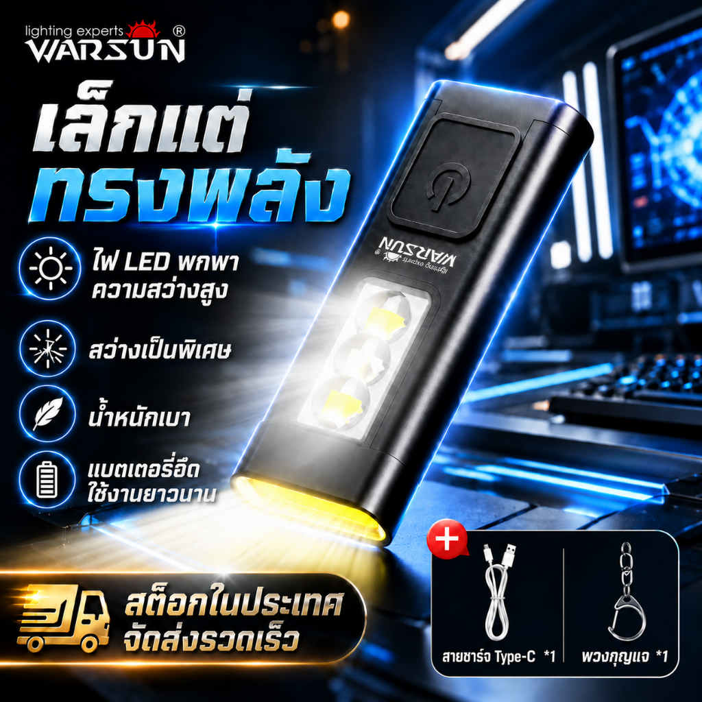 Nexbeam T5 พวงกุญแจไฟฉาย USB ชาร์จได้ เหมาะสำหรับการเดินป่าและใช้งานกลางแจ้ง
