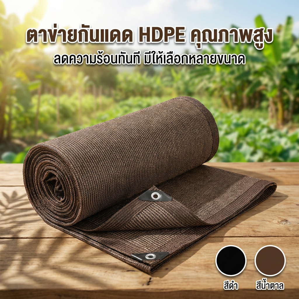 ตาข่ายกันแดด HDPE 95% สแลนกรองแสง หนาพิเศษ กันรังสี UV สำหรับจอดรถ สวน บ้าน