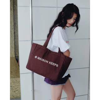 maison KEEPS | Mark Logo Utility Tote Bag | กระเป๋าผ้าแคนวาสปักโลโก้ Mark