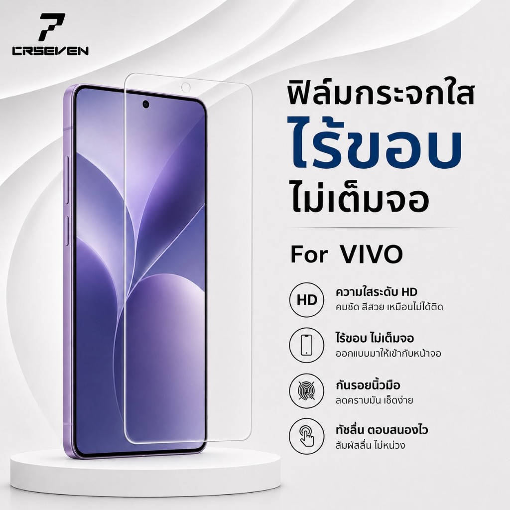 JC168 (017)ฟิล์มกระจกใส แบบไม่เต็มจอ สำหรับ Vivo ทุกรุ่น
