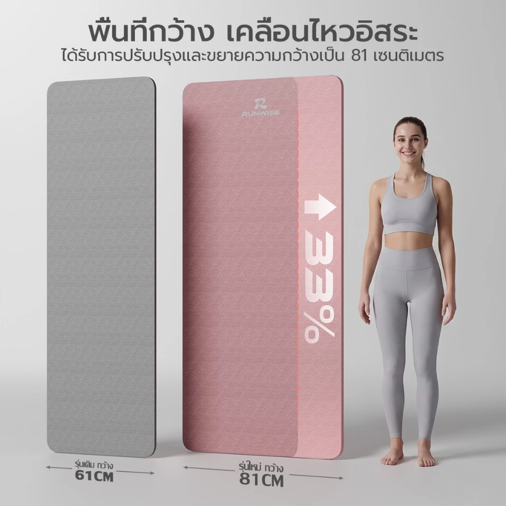 RUNWISE เสื่อโยคะ TPE หนา 8 mm thumbnail 3
