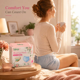 Company Love|INBASY กางเกงอนามัย 1 ถุง 5 ชิ้น M-XXXL ผิวแพ้ง่าย ผ้าสูตรเย็น ระบายอากาศดี กันรั่ว ใช้กลางวันกลางคืน