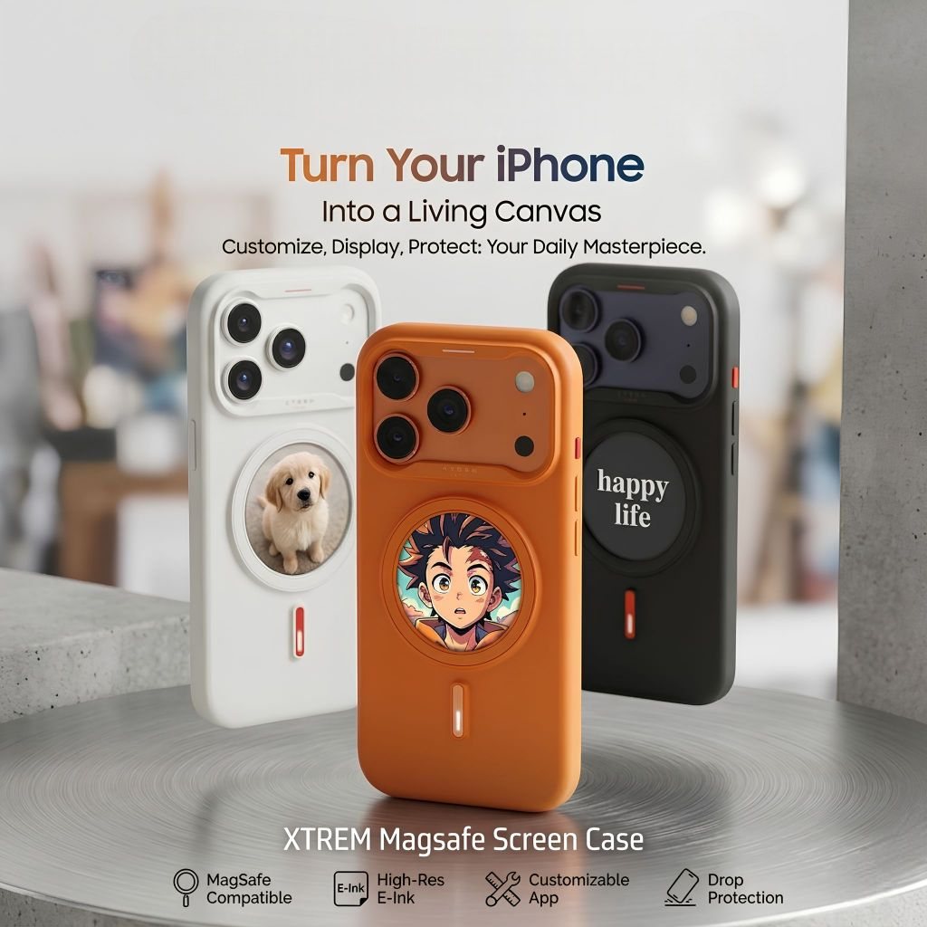 XTREM เคสเปลี่ยนรูป เคสมือถือ เคสไอโฟน เปลี่ยนรูปได้ สำหรับ iP 15 Series DIY Magnetic Screen Case NFC หน้าจอ E-Ink