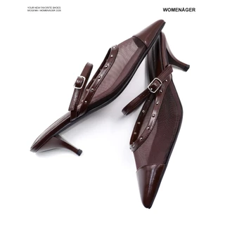 WOMENAGER - Mogenn สี Brown รองเท้าหัวแหลมส้นสูง สวมใส่ง่าย