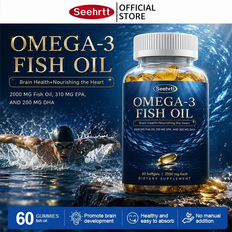 Seehrtt Omega 3 Fish Oil น้ํามันปลา โอเมก้า3 แคปซูล 0mega3 Fish Oil Capsule Eye Health DHA EPA Pure Natural 200 Capsules