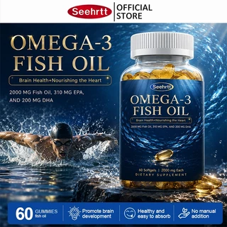 Seehrtt Omega 3 Fish Oil น้ํามันปลา โอเมก้า3 แคปซูล 0mega3 Fish Oil Capsule Eye Health DHA EPA Pure Natural 200 Capsules