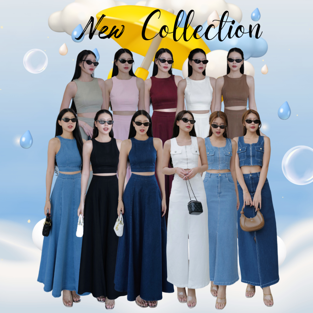 ️[ส่งฟรี] EVE  CLOTHING❣️  #4718  #4626 #5194 งานเซ็ตยีนส์ +กระโปรง  T-SHIRTNISTA