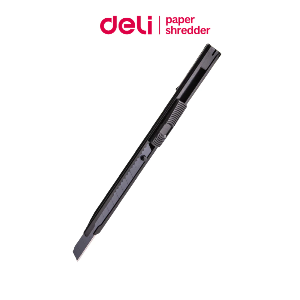 Deli คัตเตอร์ 9มม มีดคัตเตอร์ ที่ตัดกระดาษ มีดกรีดกระดาษ อเนกประสงค์ ใบมีดคม Cutter