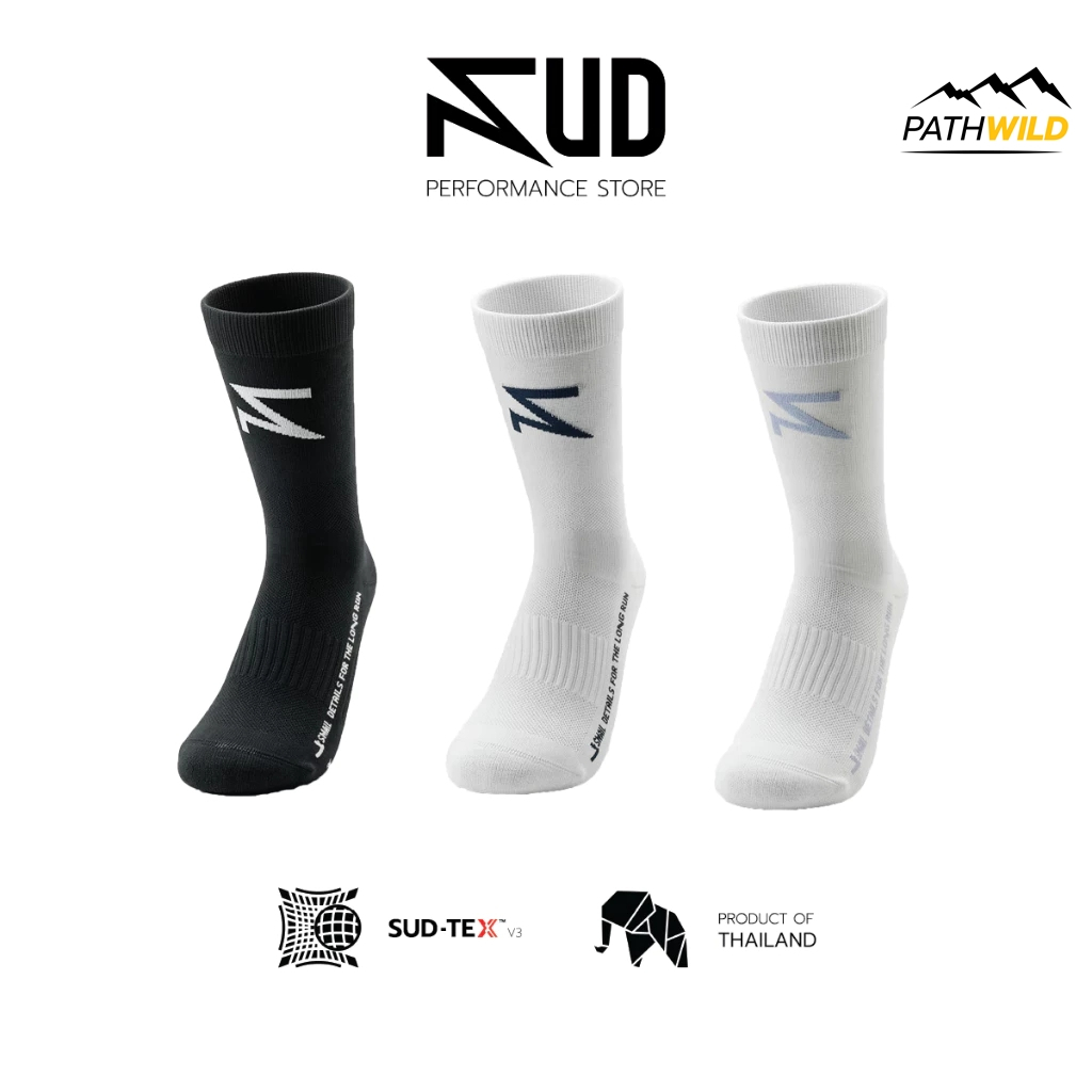 SUD SKY Performance Socks ถุงเท้าวิ่งข้อสูง ระบายความร้อนสูงสุด เทคโนโลยีผ้า SUD-TEX™ V3