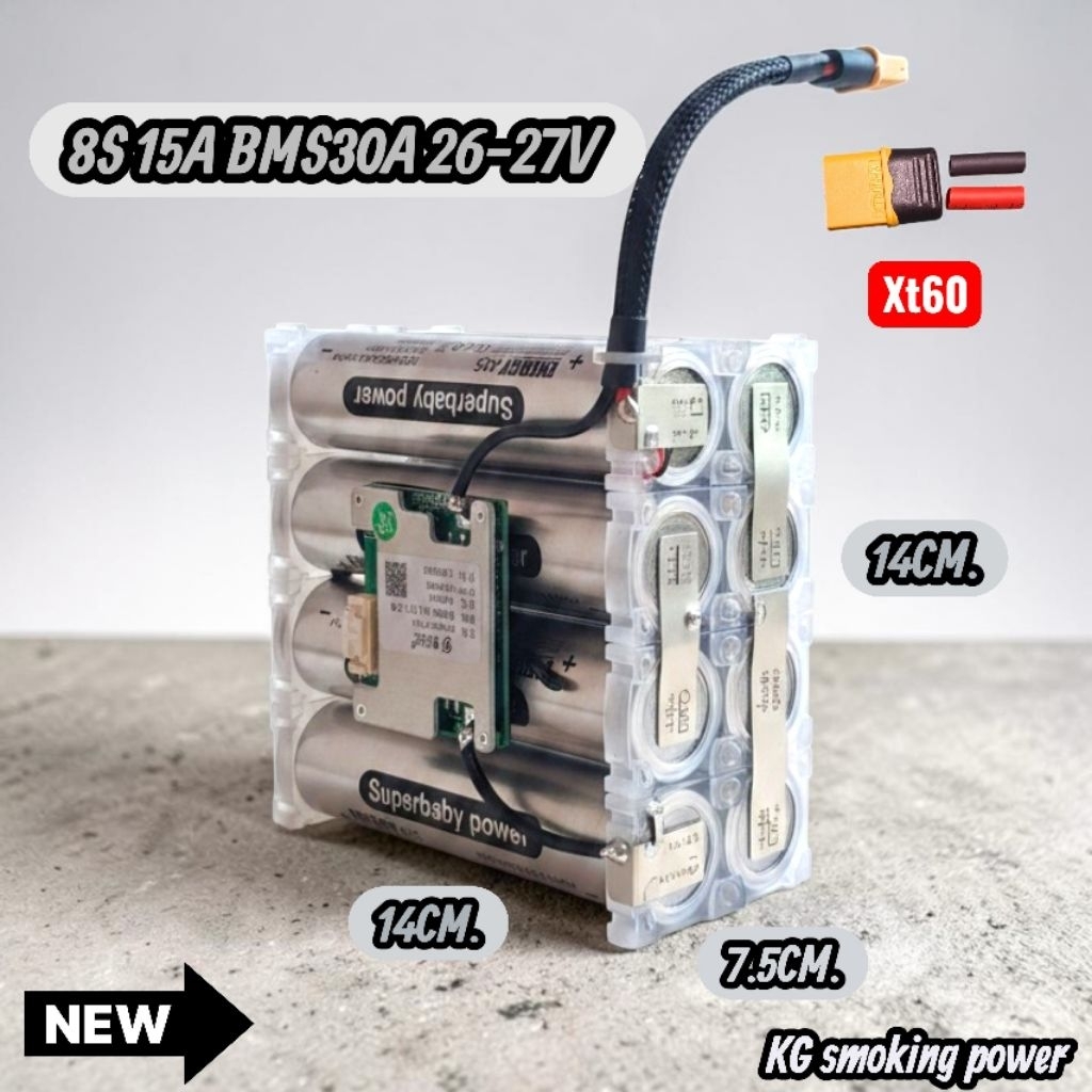 แบตเตอรี่ลำโพง 8s 27-29v.BMS30A🔋แบตเตอรี่LiFePO4 32140 3.2v 15a(4*2)