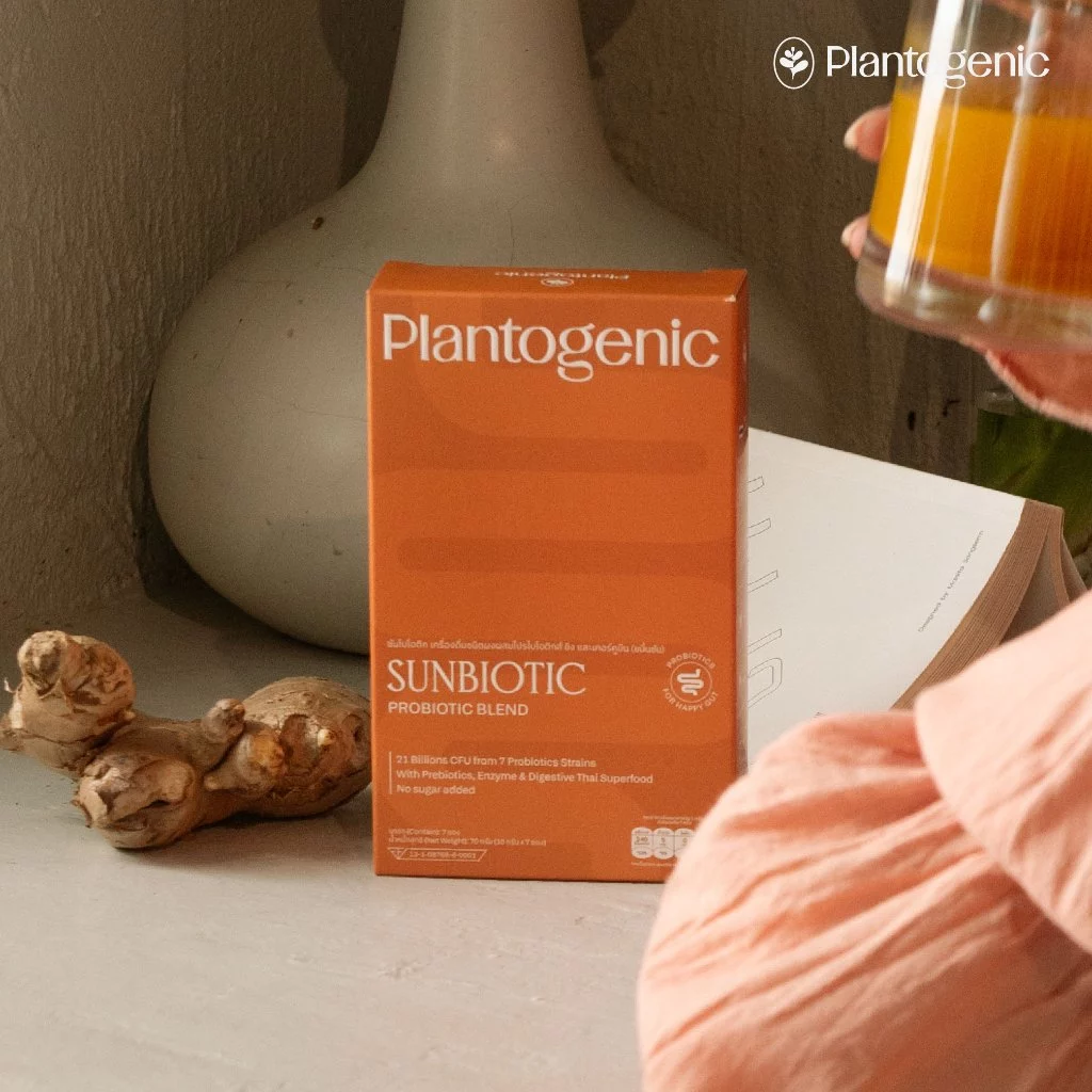 Plantogenic - Sunbiotic โพรไบโอติก และสมุนไพร ขิง ขมิ้น กระชาย ปรับสมดุล ช่วยท้องอืด ไม่ย่อย ไม่เติมน้ำตาล (Plant-based)