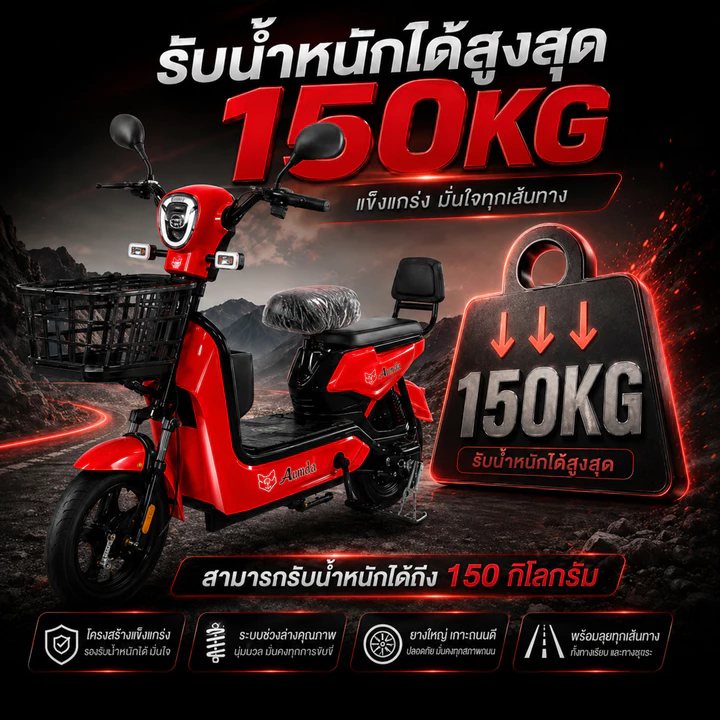 Dika ไฟสัญญาณเลี้ยว จักรยานไฟฟ้า 580W 48V12A มีกระจกมองหลัง ไฟหน้า-หลัง IP65 thumbnail 6