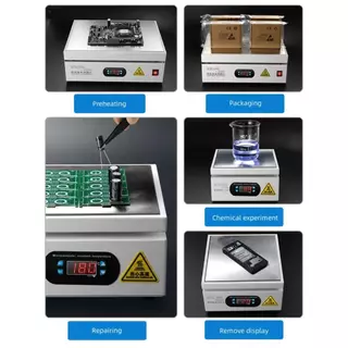 แผ่นทําความร้อนไฟฟ้า อลูมิเนียม 0-400℃ บอร์ดวงจรพิมพ์ หน้าจอ LCD สําหรับซ่อมแซมโทรศัพท์มือถือ BGA PTC Heating Plate