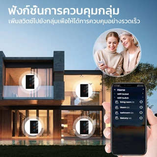 SMARTRUL สวิตช์แบบสัมผัสอัจฉริยะ Tuya WIFI ควบคุมได้ผ่านสมาร์ทโฟน ไม่ต้องใช้สายกลาง