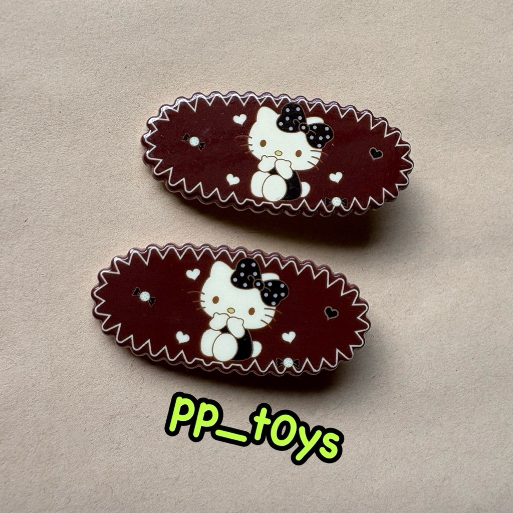 hair acc กิ๊บติดผมคิตตี้ sanrio kitty brown สีน้ำตาล (2 ชิ้น)