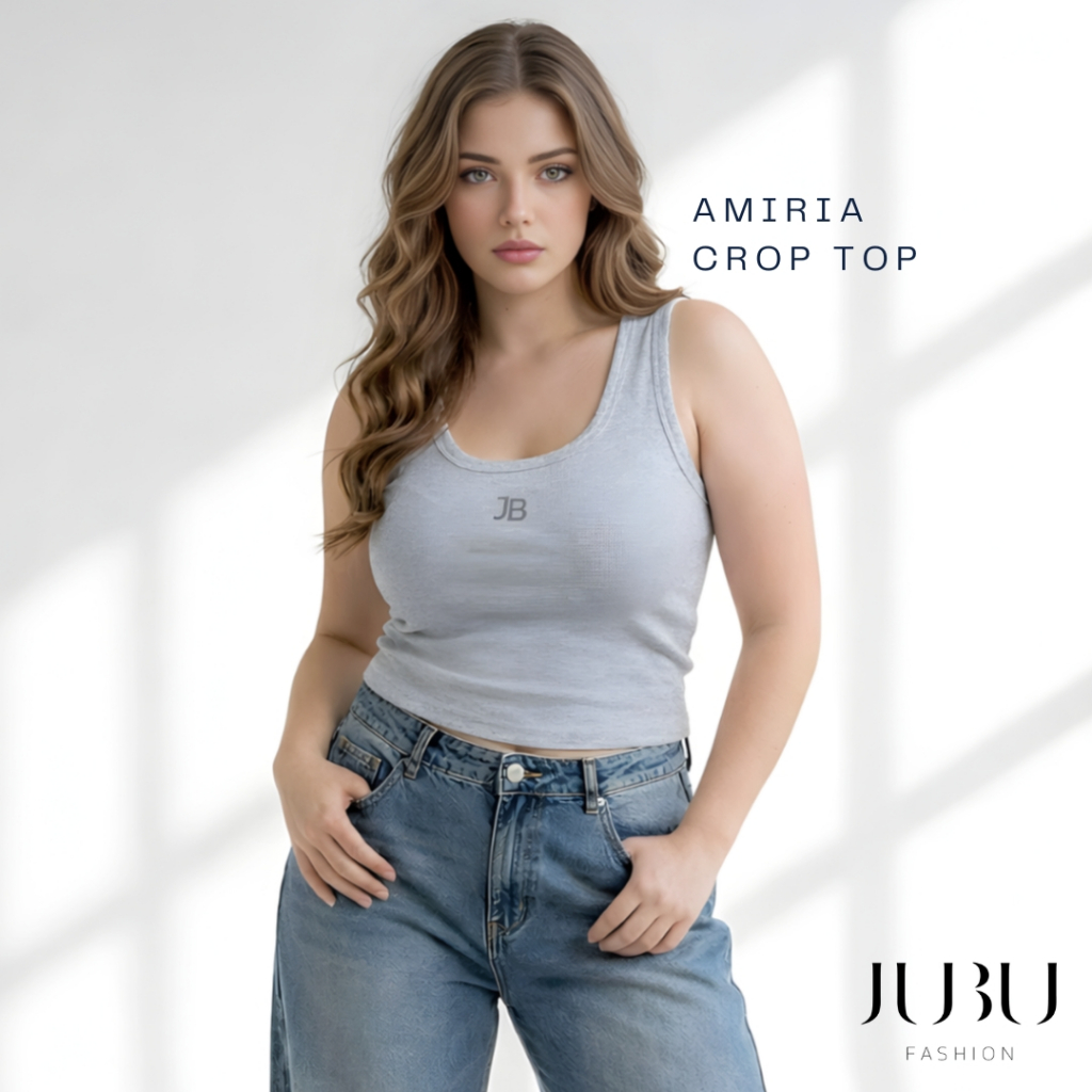 JUBUFASHION เสื้อกล้ามครอป เสื้อสาวอวบ ปักหน้าอก ไม่มีฟองน้ำ ผ้ายูนิโคล อก35-48นิ้ว ส่งด่วน#580