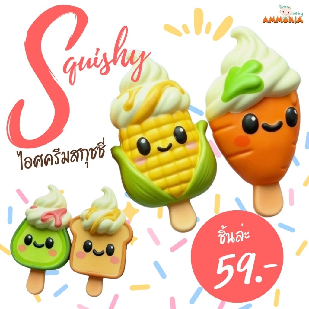 สกุชชี่มาใหม่ ไอศครีมน่ารักเนื้อนุ่มน่าบีบ เหมาะกับเด็กเบบี้บริหารกล้ามเนื้อมือ