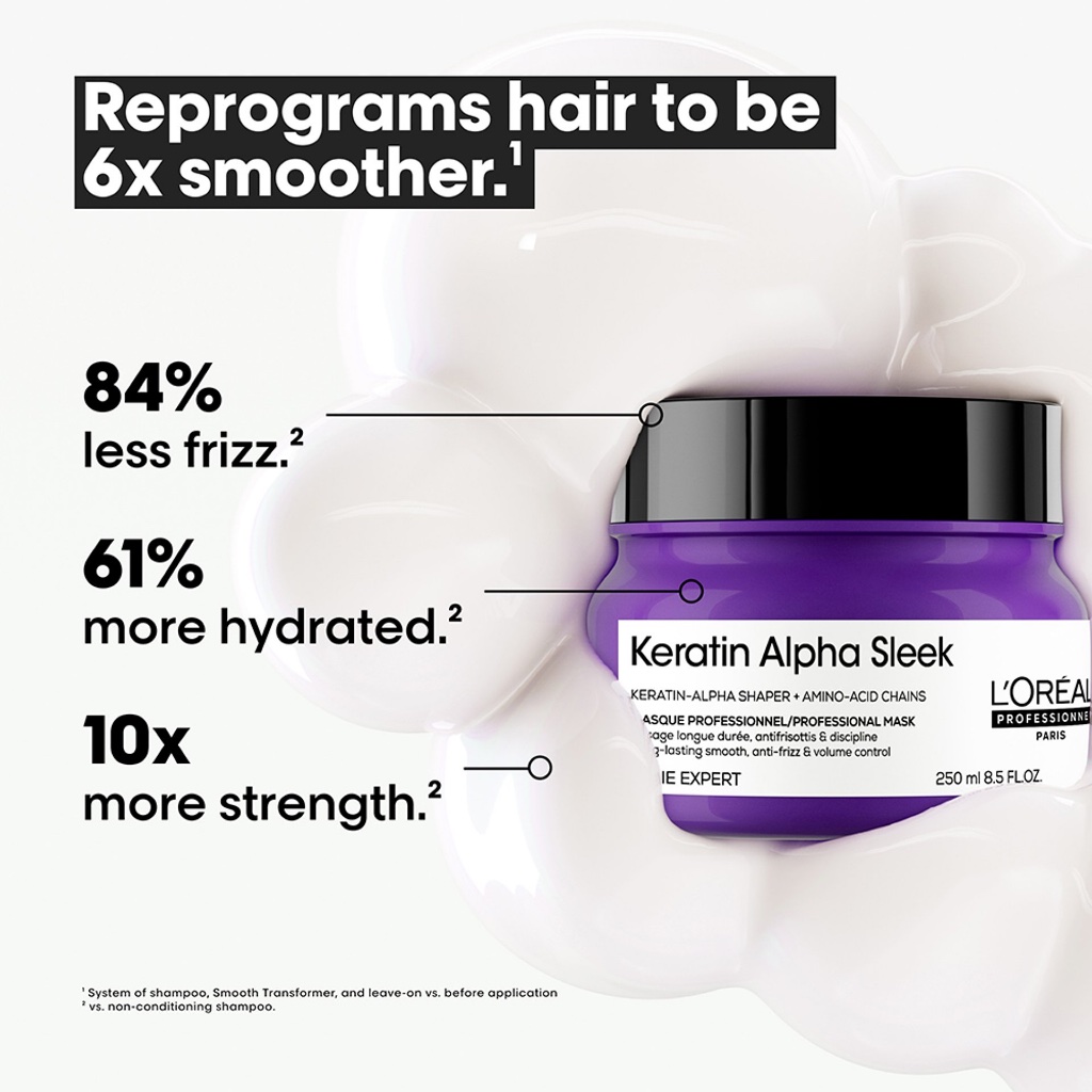 Loreal Keratin Alpha Sleek Smooth Mask 250ml. ลอรีอัล รูปที่ 3