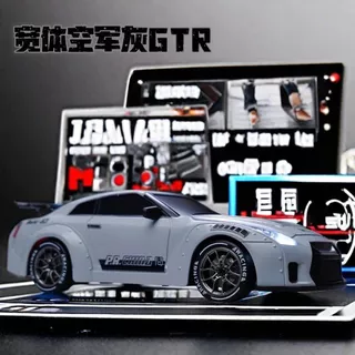 1/24 4WD RC Drift GTR รถกีฬารถ Full Scale รีโมทคอนโทรล Air Force สีเทา 911 Dodge Hellcat ความเร็วสูงรถแข่งรุ่นของเล่น