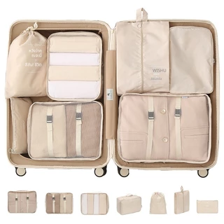 [พร้อมส่ง] ชุดกระเป๋าจัดระเบียบกระเป๋าเดินทาง 7/8/9 ชิ้น กันน้ำ พับได้ กระเป๋าใส่อุปกรณ์อาบน้ำ หนาพิเศษ ทนทาน