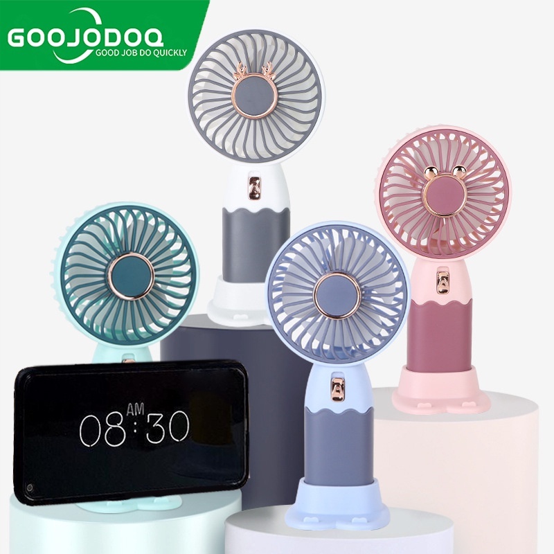 GOOJODOQ 2-in-1 ใหม่ พัดลมไฟฟ้า ขนาดเล็ก ชาร์จ USB ตั้งโต๊ะ ระบายความร้อน