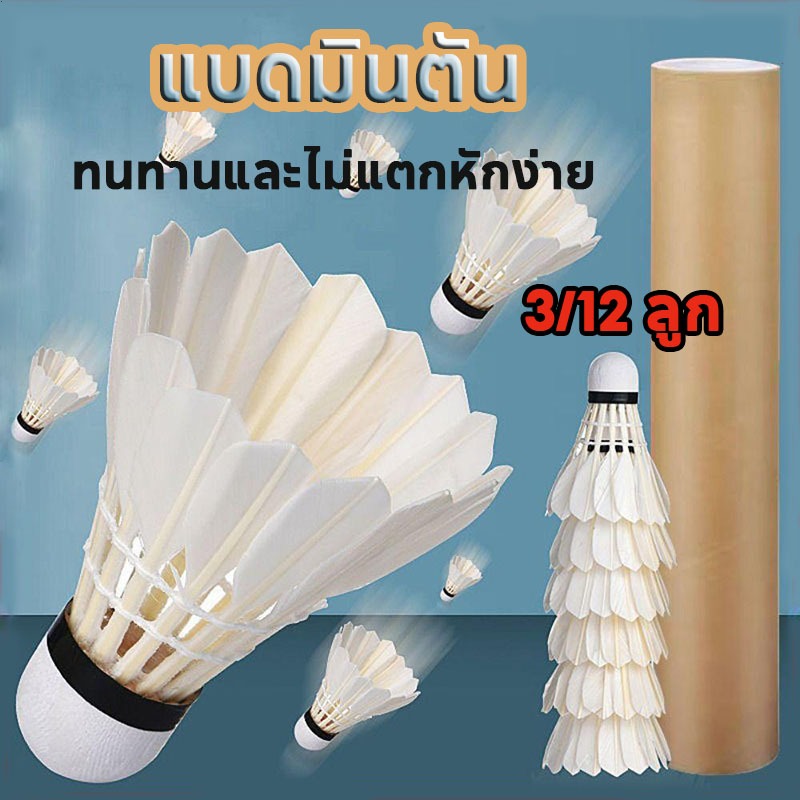 ลูกแบดมินตัน (3/12 ลูกต่อหลอด) แบดมินตันระดับมืออาชีพ มีความมั่นคงและทนทาน เหมาะสำหรับใช้งานทั้งในร่มและกลางแจ้ง