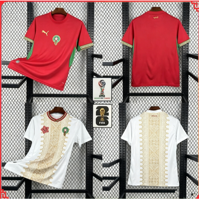 Fan Edition World Cup 2026 Morocco Home Away เสื้อฟุตบอล S-4XL