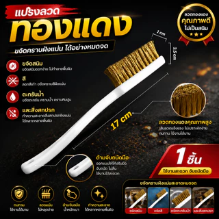 แปรงลวดทองแดง อเนกประสงค์ size 1x17x3.5 cm สำหรับขจัดสนิม สี ตะกรันน้ำ และสิ่งสกปรกได้อย่างรวดเร็ว ทำความสะอาด