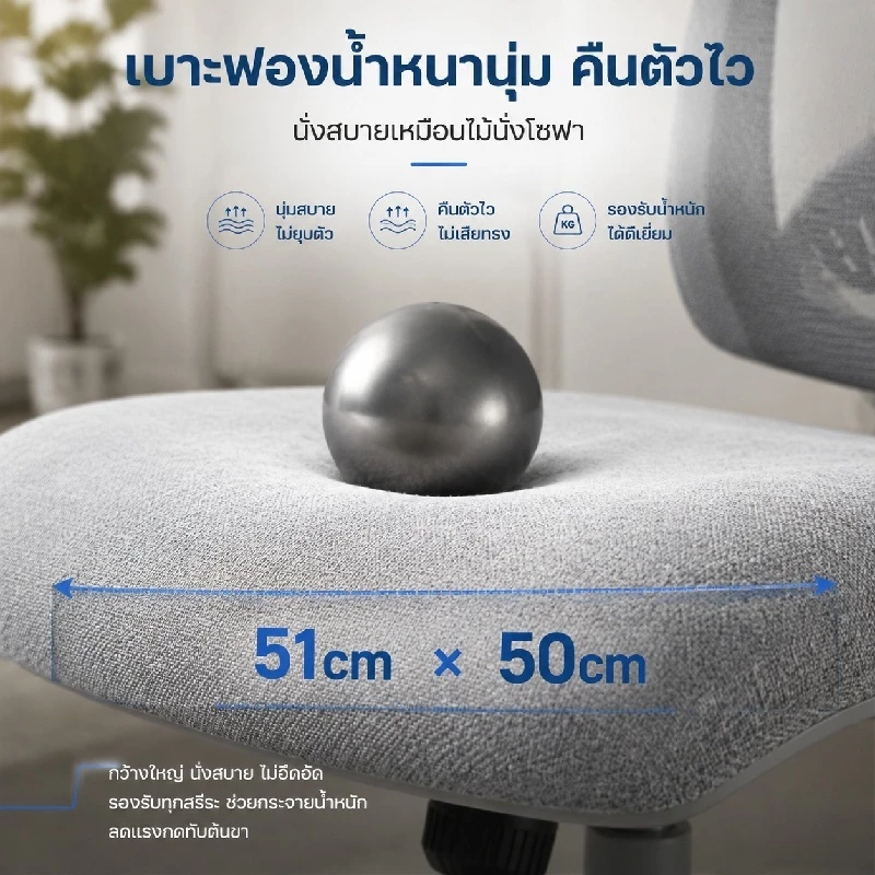 EchoCraft เก้าอี้ทำงาน เก้าอี้เพื่อสุขภาพ เก้าอี้มนุษยศาสตร์ ผ้าตาข่ายระบายอากาศ นั่งนานไม่ปวดเมื่อย thumbnail 7
