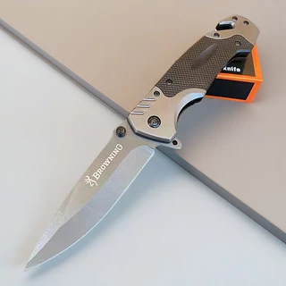 BROWNING FOLDING KNIFE มีดพับ 23CM 440C มีระบบดีดใบมีด มีดเดินป่า แบบบพกพา แข็งแรงคมกริบ