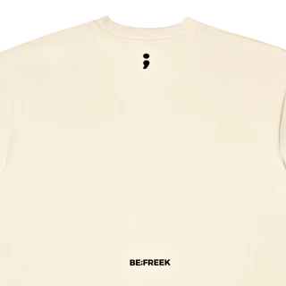 BE;FREEK เสื้อยืดเบสิคสกรีนโลโก้ BE;FREEK ทรง ORIGINAL สีงาช้าง BE;FREEK BASIC ORIGINAL IVORY LOGO T-SHIRT