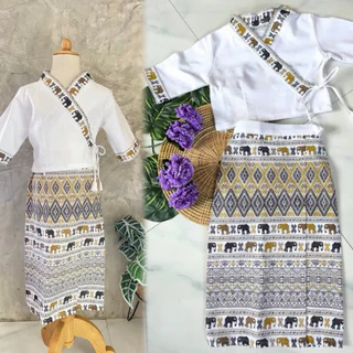 (รหัสTV)ชุดพื้นเมืองเด็กผู้ชายลายช้าง งานฝ้าย เซ็ท2ชิ้น เสื้อและกางเกง ใส่สบาย