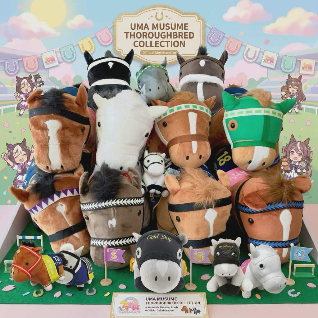พร้อมส่ง✅ Racing horse Thoroughbred Collection Plush Mascot ตุ๊กตา ม้าแข่ง สาวม้า Sodashi Daiwa Mcqu