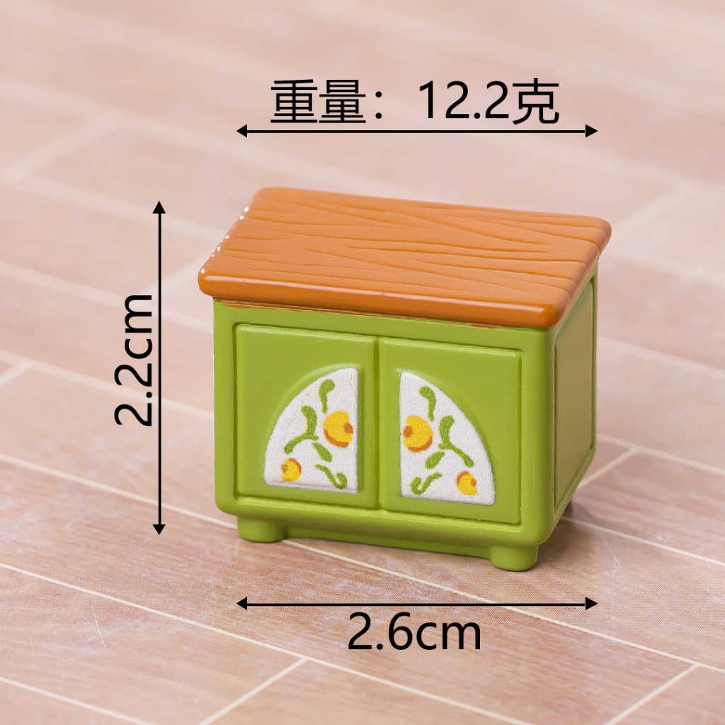 j452C เฟอร์นิเจอร์จิ๋ว บ้านตุ๊กตาสีเขียววินเทจแพ็คละ 6 รูปที่ 5