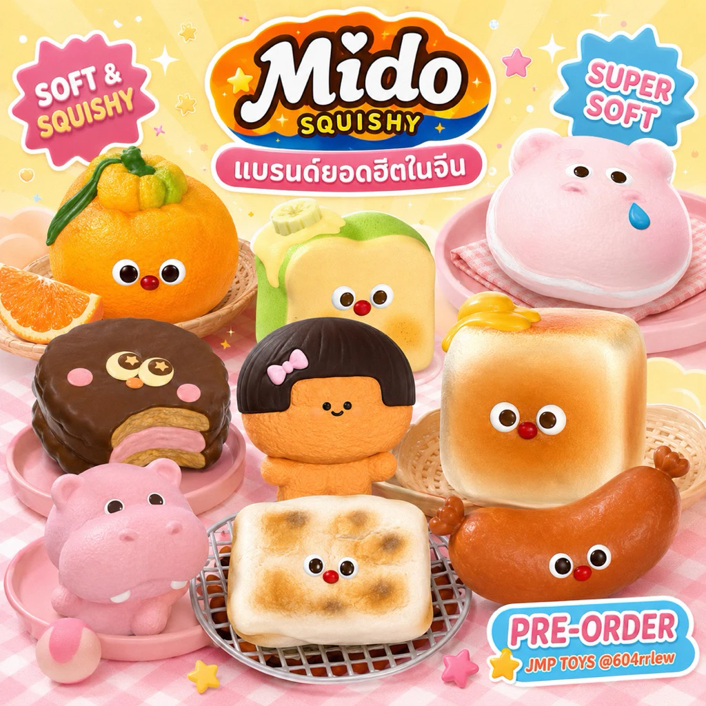 ♡♡ พร้อมส่ง 22/08 🧺 : มัดรวมสกุชชี่ Mido (Mido Squishy ของแท้100%)