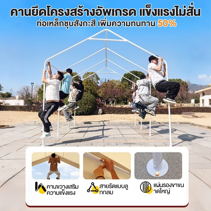เต็นท์ขายของ เต็นท์ตลาดนัด 2x2 2x3 3x3 เมตร ผ้าแคนวาส โครงเหล็ก thumbnail 6