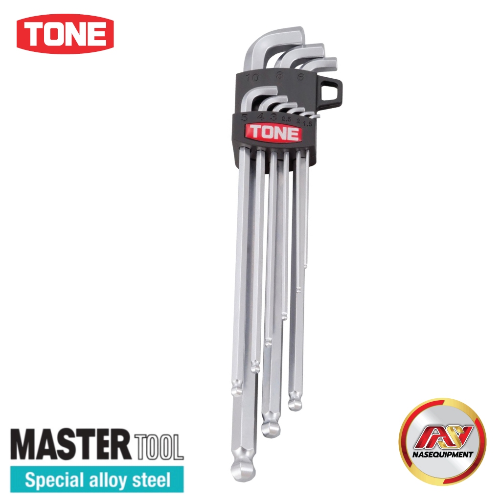 TONE ประแจแอลหกเหลี่ยม หัวบอล (คอสั้น) ไซส์ 1.5-10 มม. | BL900S