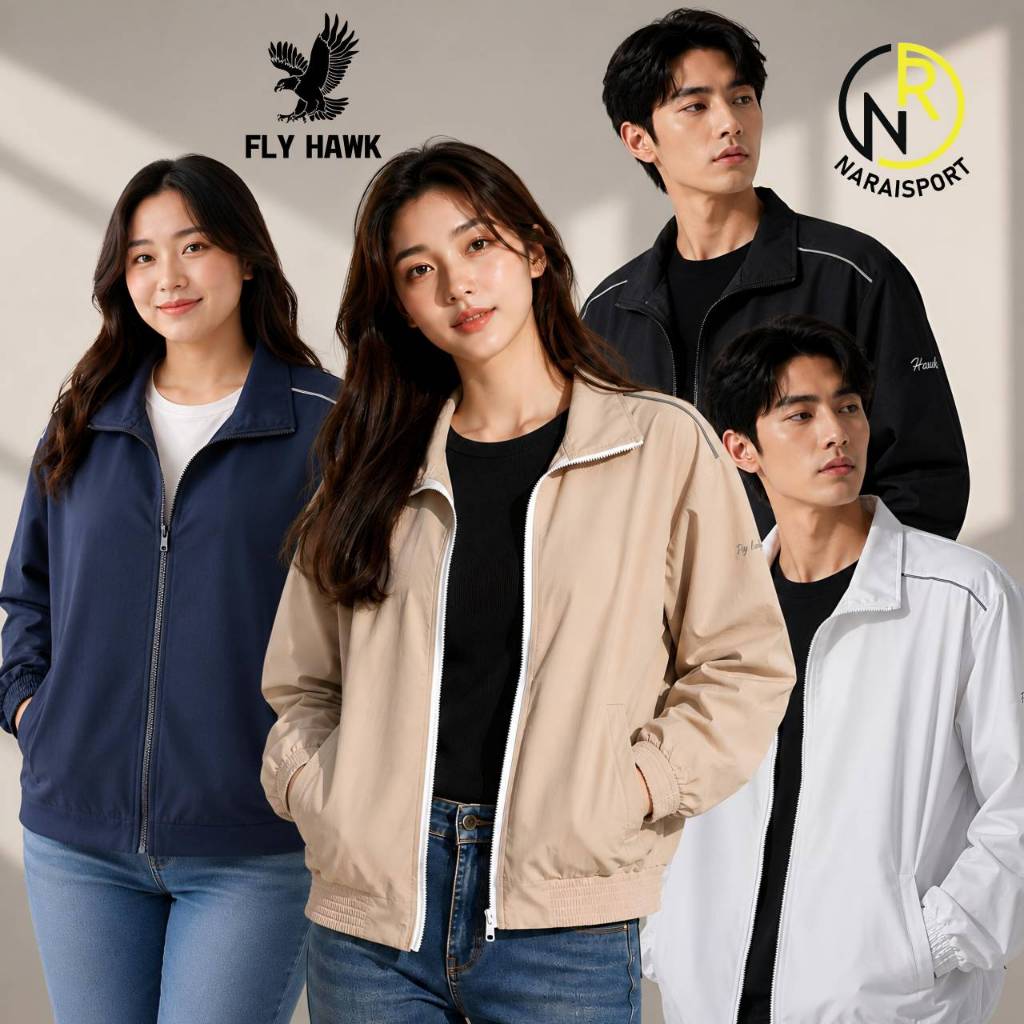 ***ของแท้ส่งไว***FLYHWAK เสื้อแจ๊กเก็ต เสื้อคลุม เสื้อแขนยาว ผ้าWOVEN 100% ผ้าบางเบาใส่สบาย ไม่ร้อน ไม่มีซับ NR002