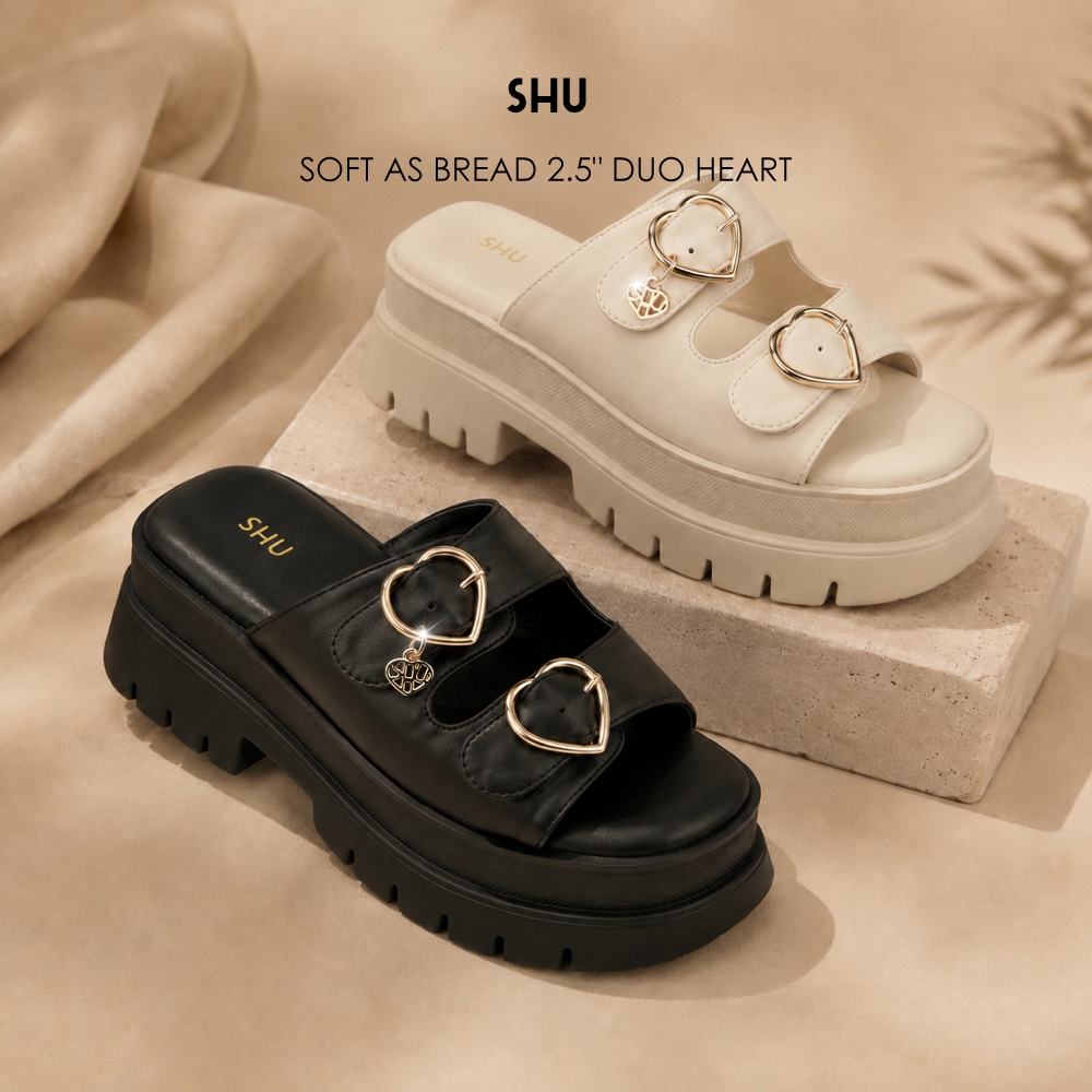 SHU SOFT AS BREAD 2.5" DUO HEARTY BELT รองเท้าแตะ