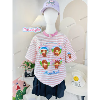 ◡̈ เสื้อป้ายJust‼️New งานริ้วลายน่ารัก คอกลม /อก43นิ้ว