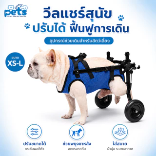 【โปรวันนี้】วีลแชร์สัตว์เลี้ยง ปรับขนาดได้ 3 ไซซ์ ช่วยพยุงขาหลัง สําหรับสุนัขและแมว Pet Wheelchair