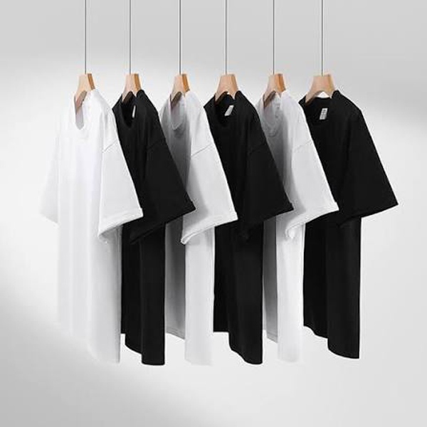 แท้/รับประกัน ผ้าคอตตอน 100% เสื้อยืดโอเวอร์ไซส์ LวีVเสื้อยืด T-Shirt แบบยูนิเซ็กส์ เสื้อแขนสั้น คอกลม สีดำ/สีขาว